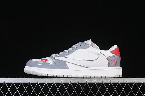 All categories Air Jordan Jordan series basketball shoes Air Jordan 1 Low high-end customized low-top sneakers Travis Scott x Fragment Design x Air Jordan 1 Low OG SP AJ1 Joe 1 Stussi co-branded white gray red tail low-top cultural casual sneakers DZ5899-006